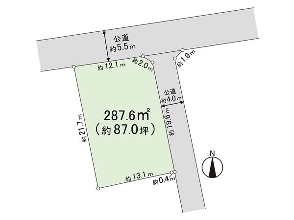 平塚市黒部丘 古家付土地 区画図 平塚市黒部丘 古家付土地 区画図