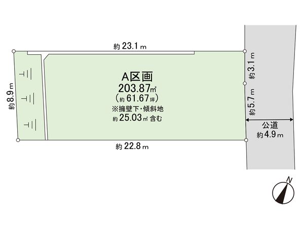 鎌倉市稲村ガ崎5丁目 A区画 区画図