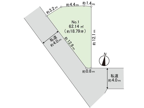 鎌倉市小袋谷2丁目 土地 1区画 区画図 鎌倉市小袋谷2丁目 土地 1区画 区画図