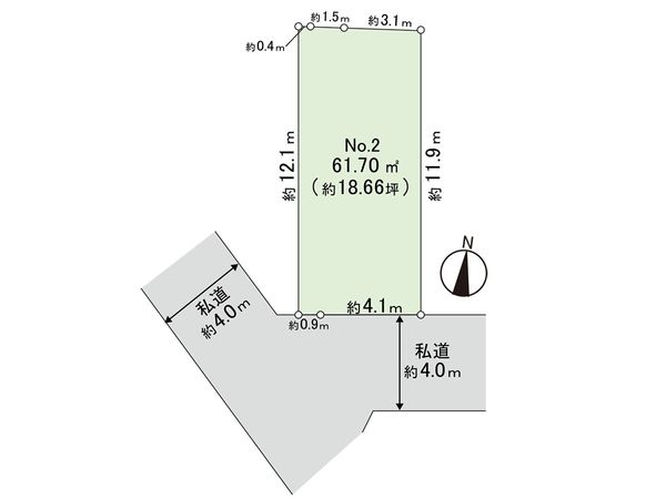 鎌倉市小袋谷2丁目 土地 2区画 区画図 鎌倉市小袋谷2丁目 土地 2区画 区画図