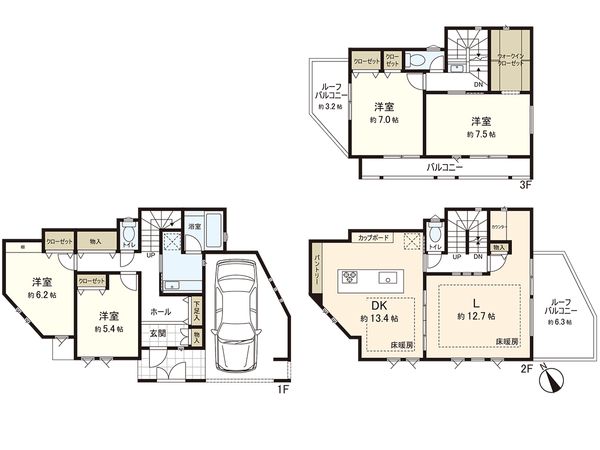 鎌倉市材木座3丁目 土地 建物プラン例 (間取り図) 鎌倉市材木座3丁目 土地 建物プラン例 (間取り図)