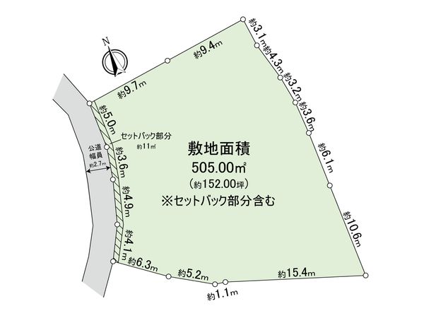 鎌倉市十二所 古家付き土地 区画図