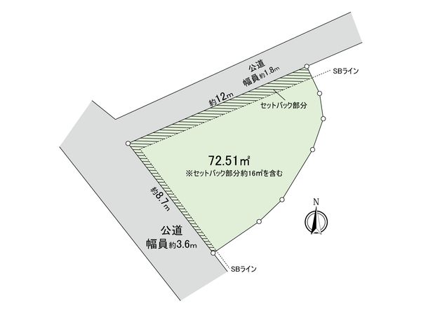 鎌倉市大町2丁目 古家付土地 区画図 鎌倉市大町2丁目 古家付土地 区画図