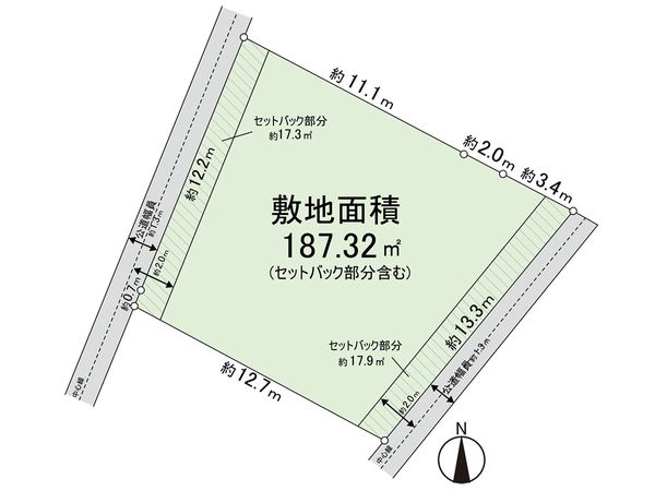 鎌倉市材木座4丁目 古家付き土地 区画図 鎌倉市材木座4丁目 古家付き土地 区画図