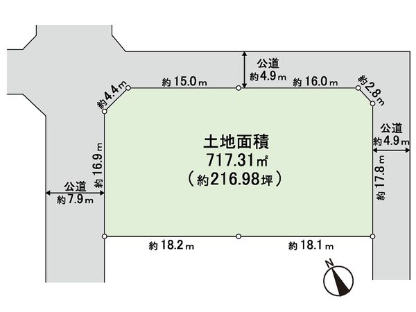 鎌倉市七里ガ浜東3丁目 古家付き土地 区画図 鎌倉市七里ガ浜東3丁目 古家付き土地 区画図