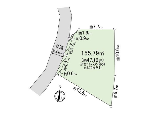 鎌倉市十二所 土地 A区画 区画図 鎌倉市十二所 土地 A区画 区画図
