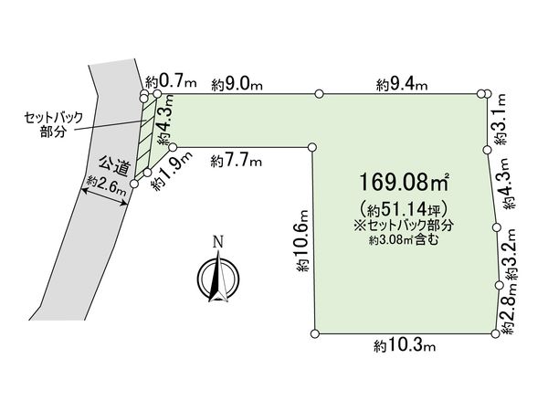 鎌倉市十二所 土地 B区画 区画図 鎌倉市十二所 土地 B区画 区画図