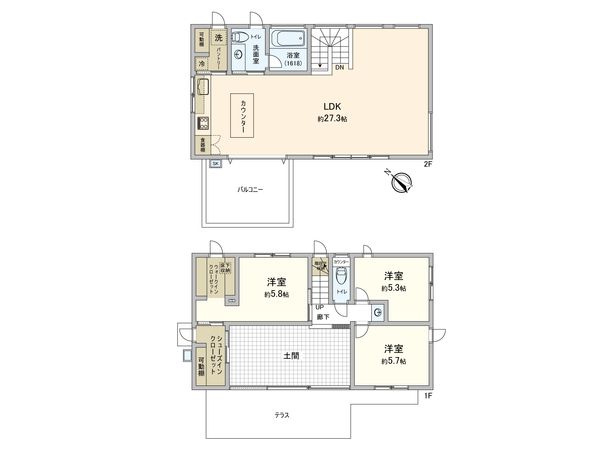 鎌倉市笹目町 戸建 間取図(平面図)