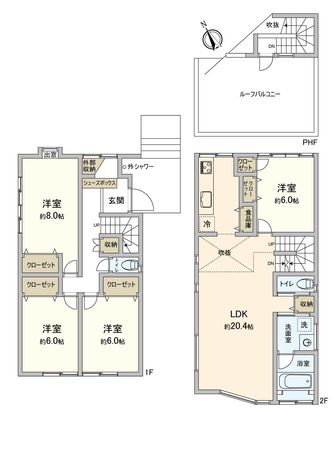 鎌倉市七里ガ浜東3丁目 戸建 間取図(平面図)