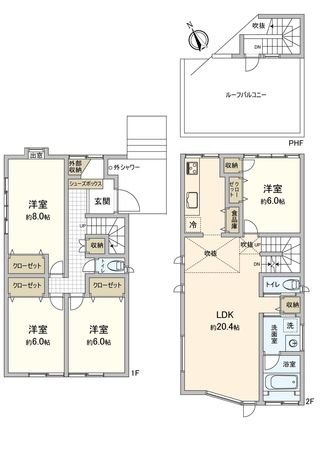 鎌倉市七里ガ浜東3丁目 戸建 間取図(平面図)