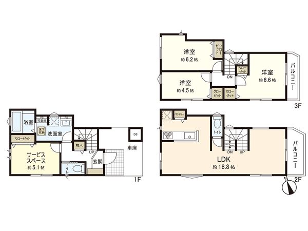 鎌倉市常盤 新築戸建 A号棟 間取図(平面図) 鎌倉市常盤 新築戸建 A号棟 間取図(平面図)
