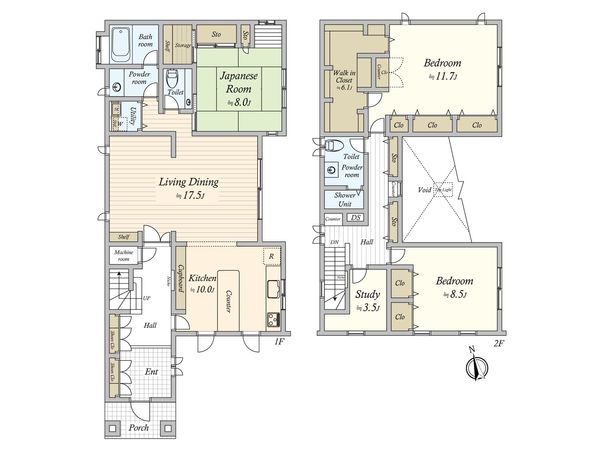 鎌倉市由比ガ浜2丁目 戸建 間取図(平面図)