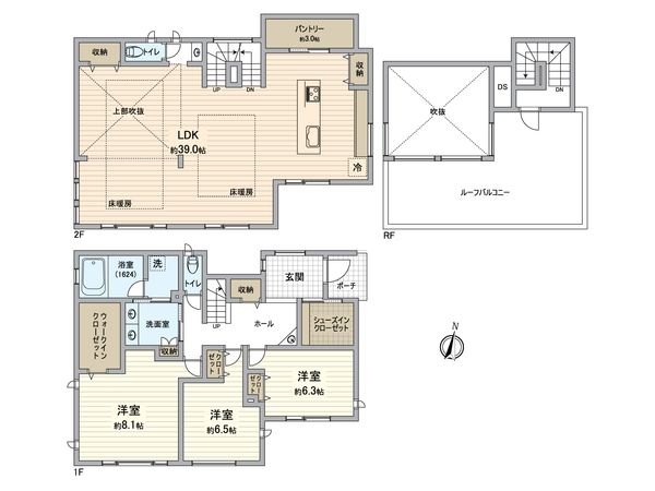 鎌倉市七里ガ浜2丁目 戸建 間取図(平面図) 間取図(平面図)