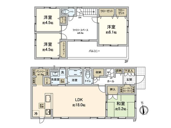 鎌倉市浄明寺4丁目 新築戸建 2号棟 間取図(平面図)
