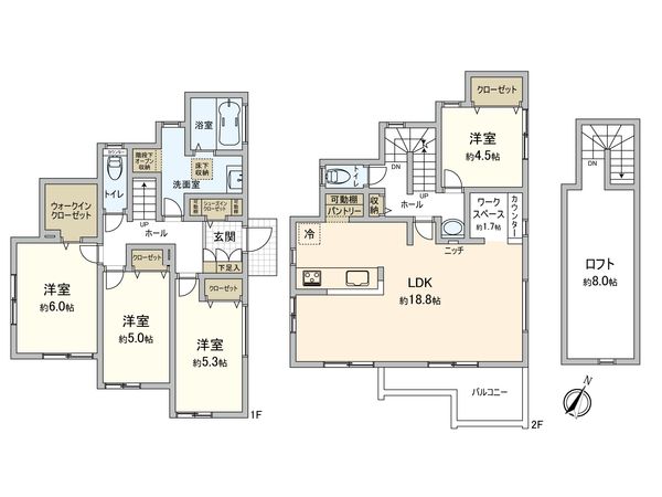 鎌倉市浄明寺4丁目 新築戸建 1号棟 間取図(平面図)