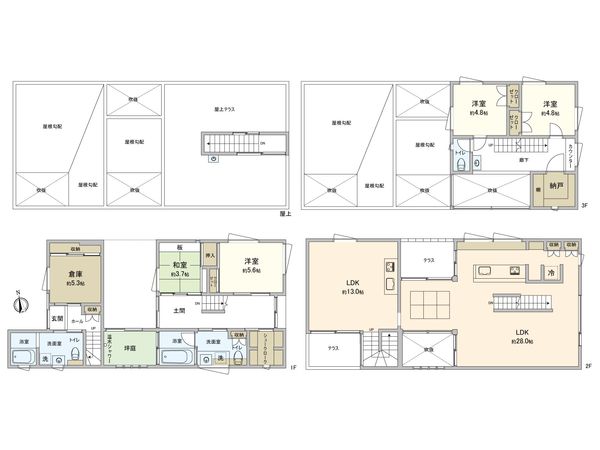 三浦郡葉山町堀内 戸建 間取図(平面図) 三浦郡葉山町堀内 戸建 間取図(平面図)