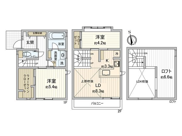 鎌倉市大町5丁目 新築戸建A号棟 間取図(平面図) 鎌倉市大町5丁目 新築戸建A号棟 間取図(平面図)