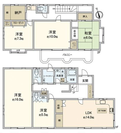 鎌倉市稲村ガ崎5丁目 戸建 間取図(平面図) 鎌倉市稲村ガ崎5丁目 戸建 間取図(平面図)