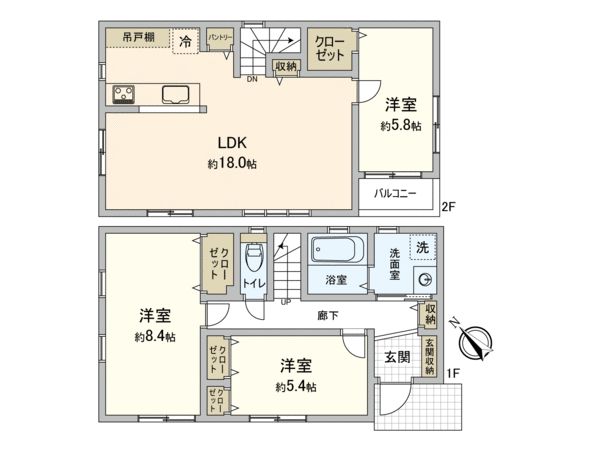 鎌倉市材木座1丁目 戸建 間取図(平面図) 鎌倉市材木座1丁目 戸建 間取図(平面図)