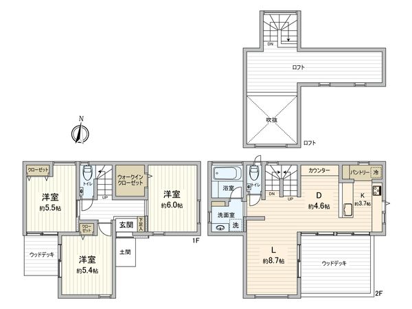 鎌倉市西御門1丁目 戸建 間取図(平面図) 鎌倉市西御門1丁目 戸建 間取図(平面図)