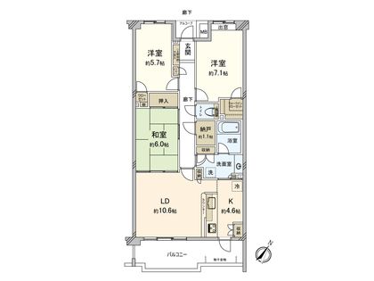 グレーシア鎌倉寺分 間取図(平面図)