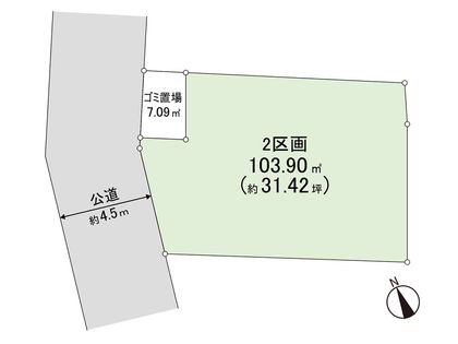 茅ヶ崎市今宿 土地 2区画 区画図