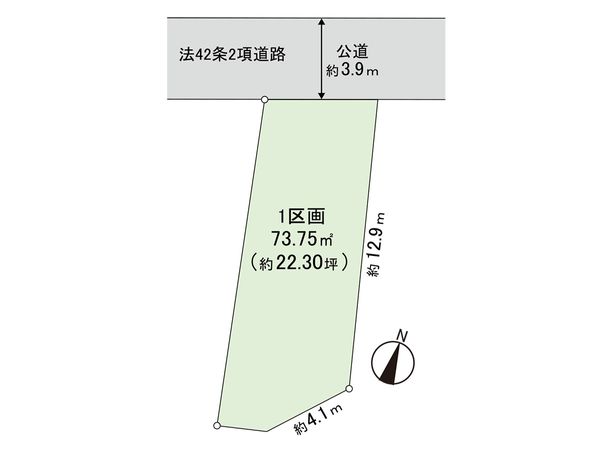 藤沢市城南2丁目 土地 1区画 区画図 区画図