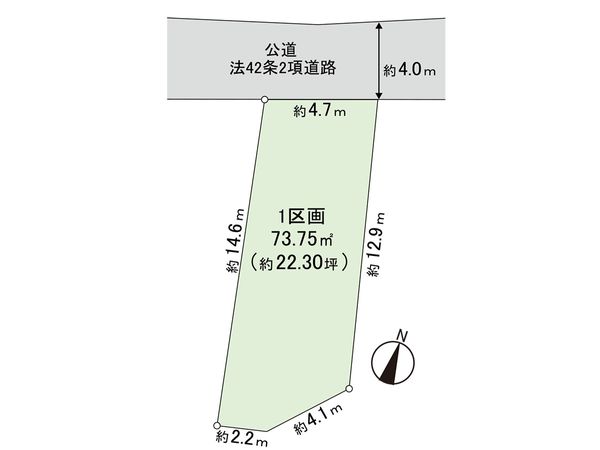 藤沢市城南2丁目 土地 1区画 区画図 藤沢市城南2丁目 土地 1区画 区画図