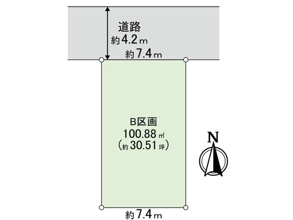 茅ヶ崎市浜之郷 土地 B区画 区画図 茅ヶ崎市浜之郷 土地 B区画 区画図