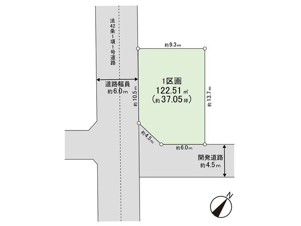 藤沢市辻堂元町6丁目 土地 1区画 区画図