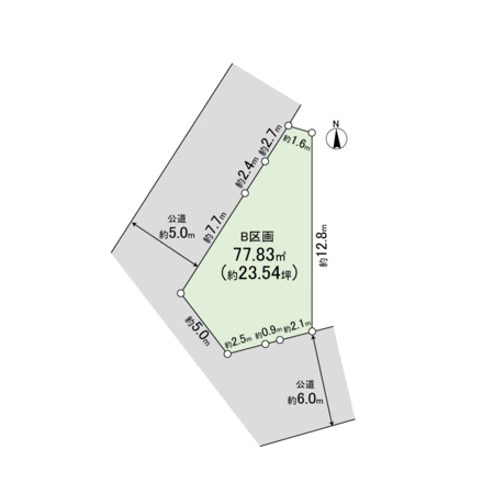 茅ヶ崎市西久保 土地 B区画 地形図