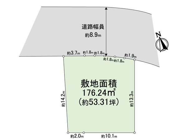 茅ヶ崎市松風台 土地 地型図