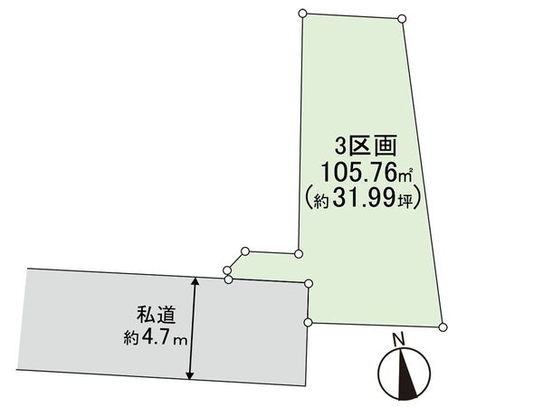 茅ヶ崎市中島 土地 3区画 区画図 茅ヶ崎市中島 土地 3区画 区画図