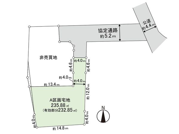 茅ヶ崎市松が丘2丁目 土地 A区画 区画図 茅ヶ崎市松が丘2丁目 土地 A区画 区画図