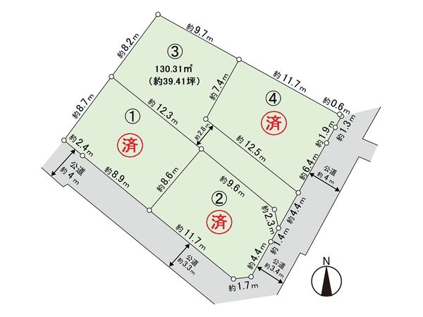 茅ヶ崎市南湖3丁目 土地 3区画 区画図 茅ヶ崎市南湖3丁目 土地 3区画 区画図