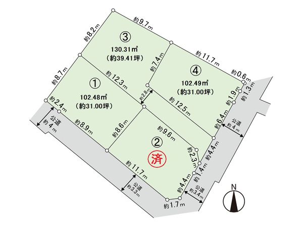 茅ヶ崎市南湖3丁目 土地 4区画 区画図 茅ヶ崎市南湖3丁目 土地 4区画 区画図