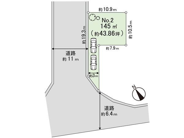 寒川町大曲3丁目 土地 No.2 区画図