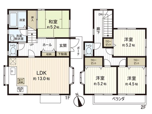 茅ヶ崎市香川4丁目 中古戸建 間取図(平面図) 茅ヶ崎市香川4丁目 中古戸建 間取図(平面図)