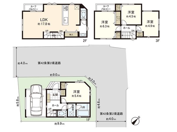 茅ヶ崎市南湖2丁目 新築戸建 3号棟 間取図(平面図) 茅ヶ崎市南湖2丁目 新築戸建 3号棟 間取図(平面図)