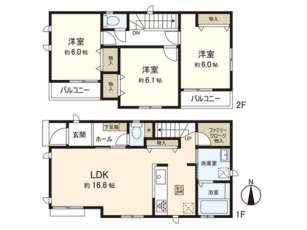 茅ヶ崎市柳島1丁目 新築戸建 A号棟 間取図(平面図)