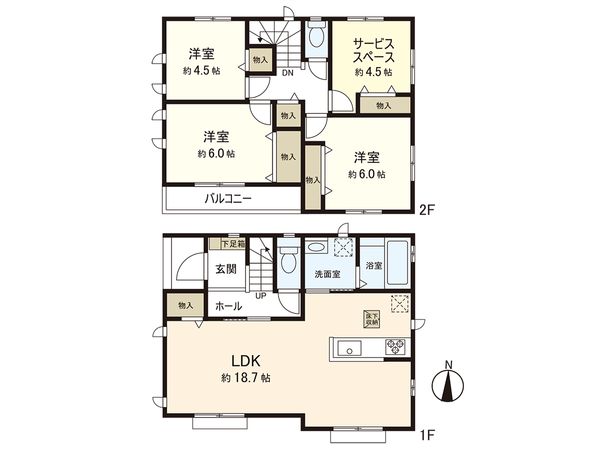 茅ヶ崎市柳島1丁目 新築戸建 B号棟 間取図(平面図)
