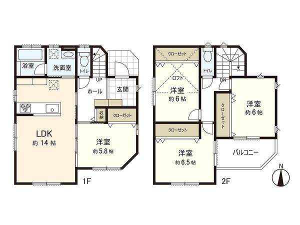 茅ヶ崎市下町屋2丁目 戸建 間取図(平面図) 茅ヶ崎市下町屋2丁目 戸建 間取図(平面図)