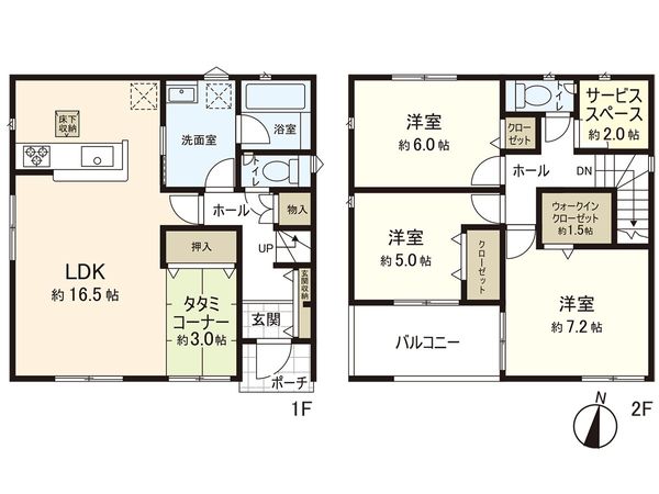 茅ヶ崎市柳島2丁目 新築戸建 6号棟 間取図(平面図)