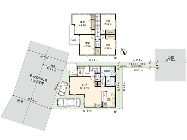 茅ヶ崎市南湖5丁目 新築戸建 1号棟 間取図(平面図) 茅ヶ崎市南湖5丁目 新築戸建 1号棟 間取図(平面図)