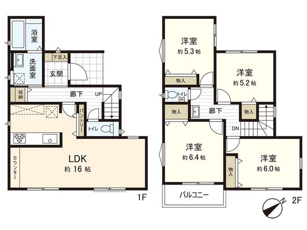 茅ヶ崎市今宿 戸建 6号棟 間取図(平面図)