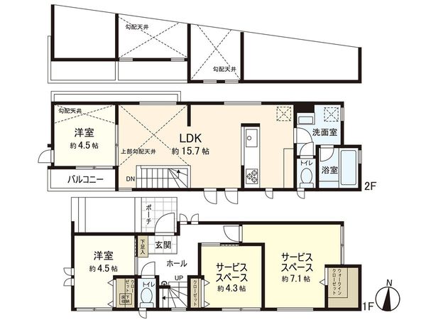 茅ヶ崎市松風台 新築戸建B号棟 間取図(平面図)