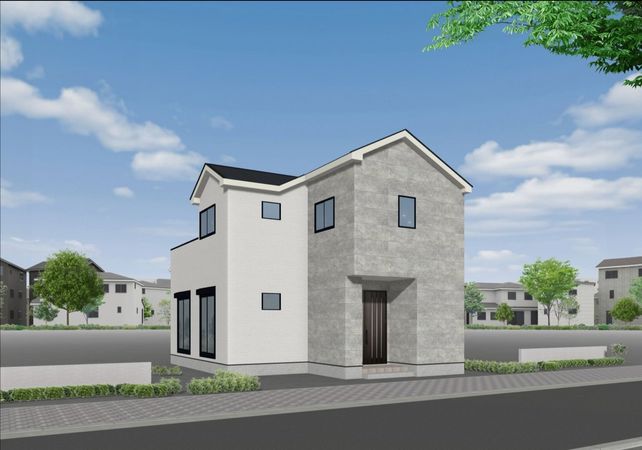 茅ヶ崎市松風台 新築戸建 1号棟 外観パース図