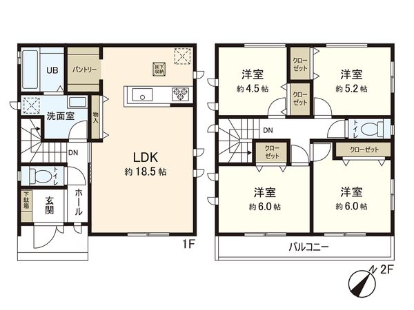 茅ヶ崎市松林2丁目 新築戸建 D号棟 間取図(平面図) 茅ヶ崎市松林2丁目 新築戸建 D号棟 間取図(平面図)