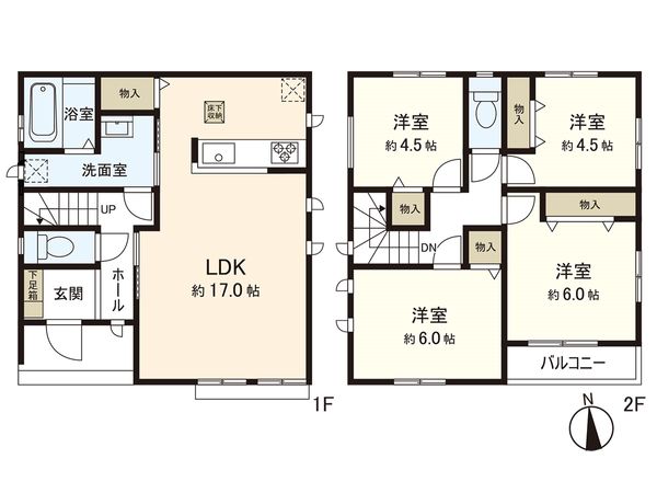 茅ヶ崎市東海岸南4丁目 新築戸建 B号棟 間取図(平面図)