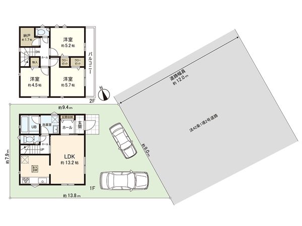 寒川町岡田8丁目 新築戸建 1号棟 間取図(平面図) 寒川町岡田8丁目 新築戸建 1号棟 間取図(平面図)